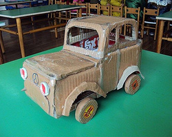 奶粉纸盒制作包装盒、废纸盒DIY创意玩具作品欣赏