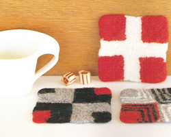 几款北欧风棒针编织杯垫，隔热垫的DIY方法
