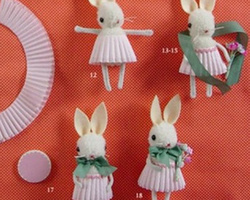 羊毛毡子做成的小兔子挂件可爱公仔DIY教程