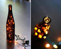 DIY优雅精美的酒瓶灯具