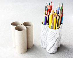 用卫生纸筒改造成实用的创意笔筒