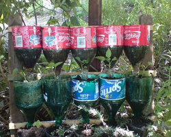 用塑料瓶制作的花盆 饮料瓶DIY创意立体花园的制作详解