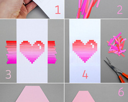 如何制作生日贺卡 用彩色的卡纸编织爱心卡片创意DIY手工图片教程