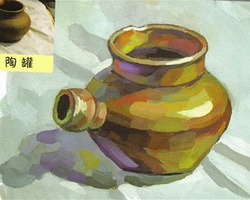 水粉画作品图片教程 儿童水粉画陶罐的画法