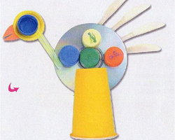 儿童环保手工小制作 光盘和一次性餐具DIY的创意小鸟摆件教程