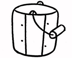 教你如何画水桶 装水的水桶简笔画教程