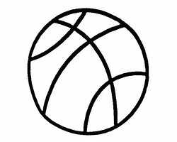 教你如何画篮球 滚圆的篮球简笔画教程
