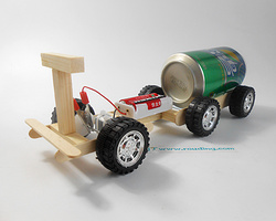 DIY环保科易拉罐卡车技小制作 电动易拉罐卡车小发明