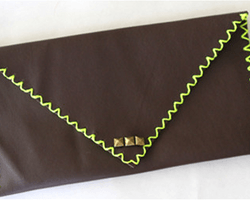 DIY简单个性的皮革信封手拿包制作教程