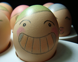 文艺的蛋蛋画 鸡蛋壳上的笑脸图片大全