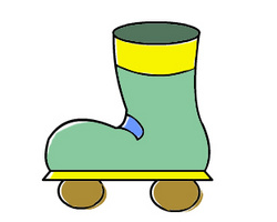 简笔画溜冰鞋的画法 简笔画动画教程之轮滑鞋的绘画分解步骤