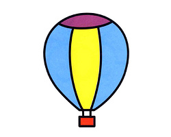 简笔画大全之漂亮热气球的画法详细步骤图片