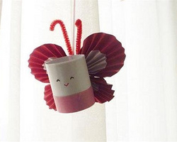 卫生纸筒手工制作可爱的蝴蝶挂件DIY做法教程