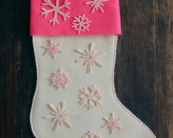 教你制作漂亮的手工DIY雪花圣诞袜的详细步骤