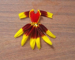 简单的儿童创意花瓣拼贴画 漂亮的小裙子