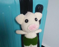 钩针毛线编织教程 可爱玩偶猪挂件的钩法