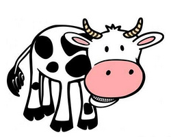 儿童创意DIY简笔画 卡通动物系列之9张奶牛简笔画 
