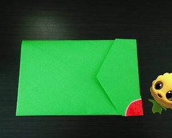 教你折叠简单漂亮的DIY信封 西瓜书签