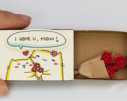 小巧可爱的火柴盒手工制作 独一无二的万用卡片