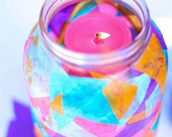 教你用玻璃瓶子和蜡烛制作漂亮的彩色灯笼