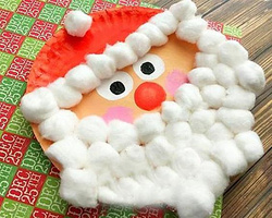 儿童趣味DIY纸盘小制作 可爱的白胡子圣诞老爷爷