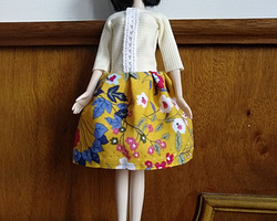 古装娃娃衣服教程图解 暖黄系连衣裙制作方法