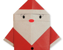 折纸圣诞节图片教程 圣诞老人的折纸步骤图解 