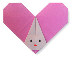 情人节折纸教程大全 心形小兔子的折纸方法图解 