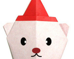 圣诞节折纸图片教程 小熊圣诞人的折纸方法步骤图解 