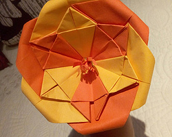 手工折纸作品 鸡蛋花折纸方法图解教程