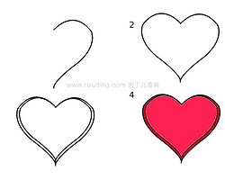简单漂亮儿童几何图形图片-彩色爱心画法步骤