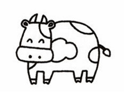 奶牛简笔画步骤图