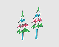 7-8岁儿童画图片 色彩小圣诞树的画法
