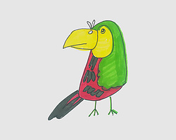 教你画可爱的巨嘴鸟简笔画的步骤图 幼儿园绘画基础