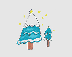 6-7岁儿童简笔画图片 简单小圣诞树怎么画简单又好看