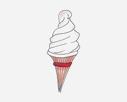 夏日美食甜品 冰淇淋简笔画步骤图