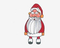 简笔画圣诞老人的画法动画教程 圣诞老人头像绘画分解步骤