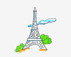 巴黎铁塔简笔画步骤