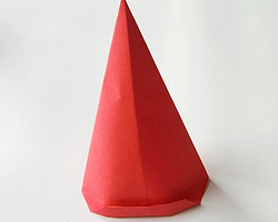 100个简单的DIY折纸 小圣诞帽的折法方法过程