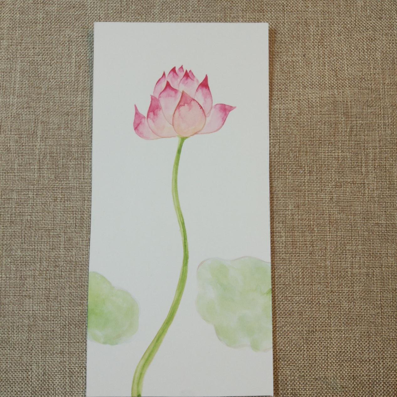 教你彩绘漂亮的花卉书签 荷花的画法详细步骤图解