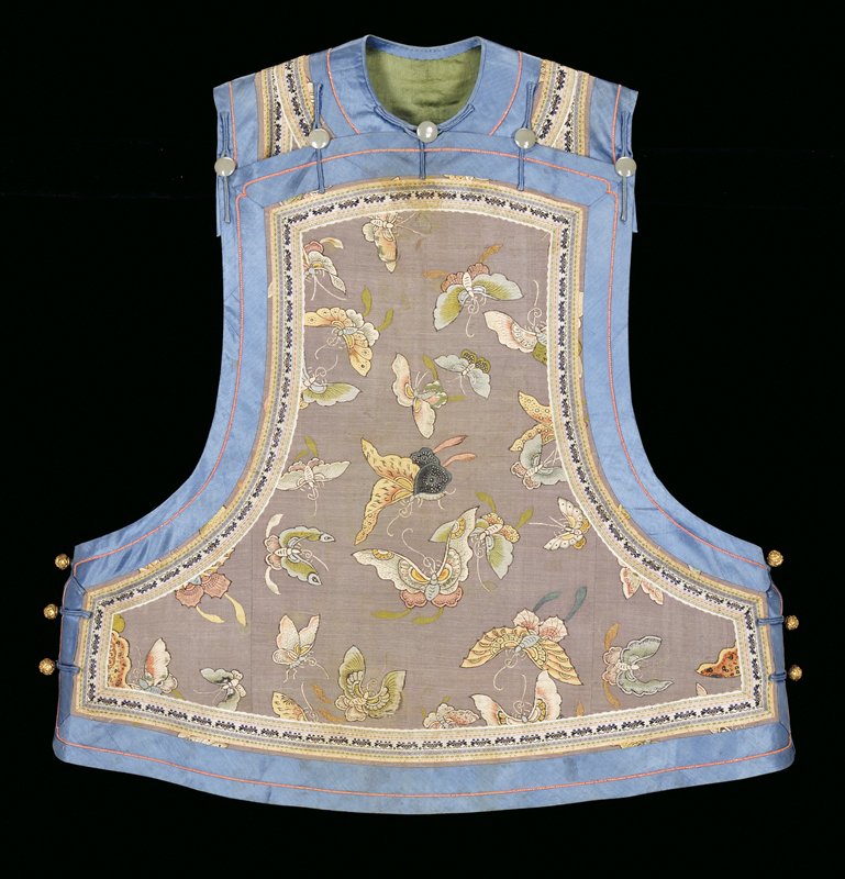 清代女性服饰 19世纪晚期蝴蝶纹缂丝马甲