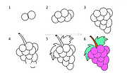 简笔画水果大全 怎么画葡萄的步骤图片