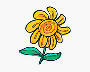 简笔画向日葵的画法 简笔画动画教程之向日葵的绘画分解步骤