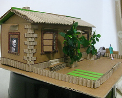 儿童手工制作纸盒小房子DIY图片大全