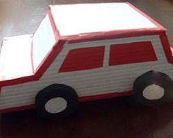 幼儿手工小制作 用纸板手工制作小汽车模型diy教程