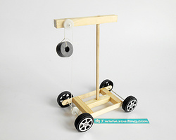 DIY科技小制作重力小车 小学初中物理小发明玩具 手工拼装科学实验