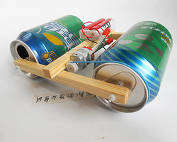 DIY科技手工小制作易拉罐压路机 益智实践科普实验玩具教具