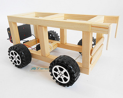 电动单层公交车 电动巴士DIY科技小制作小发明玩具 手工拼装材料
