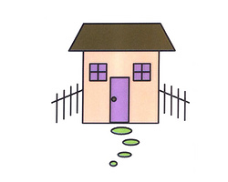 儿童画基础教程之简笔画小房子的画法图解教程