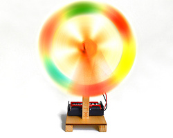 儿童科技益智手工模型小制作 电动彩虹风车炫彩风火轮的制作方法